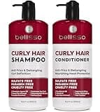 Curly Hair Shampoo and Conditioner Set - For Defining Wavy, Permed, Frizzy, Fine and Black Curls - Moisturizing, Sulfate Free Formula for Women and Men - Products are Safe for Color Treated Locks