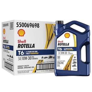 Shell Rotella T6 Full Synthetic 10W-30 Diesel Engine Oil, 1 Gallon (3 Pack)