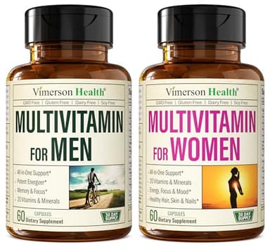Multivitamin Multimineral Supplement for Men + Women 2-Bottle Bundle. Healthy Immune Response, Strong Joints and Bones, Eye Health, Digestive System Support, Antioxidant Properties