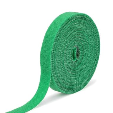 Reusable Plant Ties for Climbing Plants Hook and Loop Green Nylon Plant Straps Tape Double Sided Garden Tie Strap Reusable Adjustable Gentle Support for Vines, Trellis, Tomato (1/2 Inch x 16.4 ft)