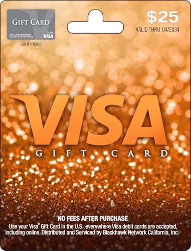 Visa Physical Gift Card $25 (plus $3.95 Purchase Fee)
