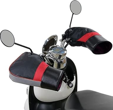 Waterproof ATV Hand Muffs Motorcycle Handlebar Gloves with Reflective Strip Windproof Snowmobile Handle Grip Gauntlets Mittens Winter Scooter Hand Warmer Covers