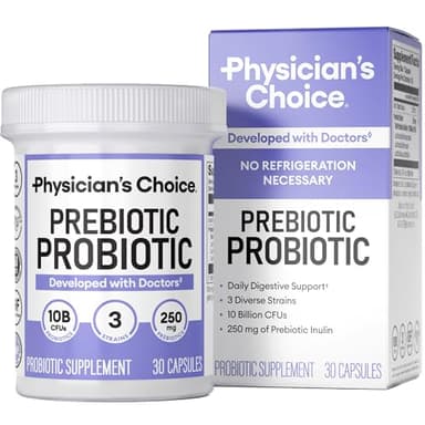 Physician's CHOICE Prebiotic-Probiotic - Multi-Strain Probiotics & Synergistic Prebiotics -Designed for Digestive Health, Supporting Gut Microbiome - Powerful PrePro for Gut Health - for Women & Men