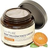 LA PURE Beef Tallow for Skin, Grass-Fed Tallow Face Cream with Hyaluronic Acid, Aloe Vera & Frankincense, Non-Greasy Anti-Aging Moisturizer, Citrus Scent, 2 oz