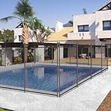 VIVOHOME Pool Fence 4FT x 48FT, 320GSM Teslin Mesh Removable Child Safety Pool Fence with Stainless Steel Tubes for Backyard Garden Pool Safety