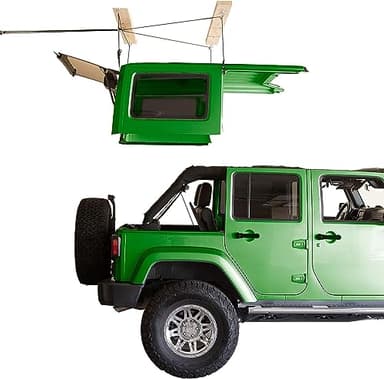 HARKEN - Hardtop Overhead Garage Storage Hoist for Jeep Wrangler and Ford Bronco, Self-Leveling, Safe Anti-Drop System, Easy One-Person Operation, Garage Organization