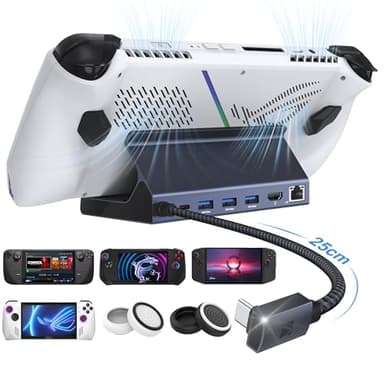 iVANKY 4K@144Hz/ 4K@120Hz HDMI 2.1 ROG Ally Dock, 8-in-1 Aluminum Docking Station for Steam Deck OLED & ROG Ally X, 100W PD Charge, 1Gbps Ethernet, 3 USB 3.0, Pro Gaming Stand Hub, Midnight Blue