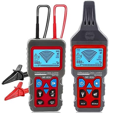 NOYAFA nf-826 Underground Cable Locator, Wire Tracking Detector, wall and Underground Pipeline Wire Detector. Fuse, Switch, Short Circuit Breaker Fault Finder/Rechargeable Underground Wire Detector