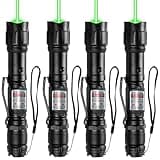 MIPREZT [4 Packs] Rechargeable Green Light Flashlight Long Distance Range for TV/LED/LCD Screens Tactical Flashlights Presentation Office/Outdoors/Astronomic/Construction [005]