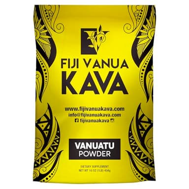 Fiji Vanua Kava Vanuatu Powder, Kava Root Powder Made from Pure Noble Kava with Sun-Dried Lateral Roots, Premium with Kavalactones, Easy to Prepare Medium Grind Kava, 16 oz, 1 Pound