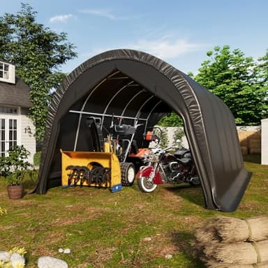 EROMMY Carport 13 x 20 FT Heavy Duty, Portable Garage with All-Steel Metal Frame and Round Style Roof, Anti-Snow Car Canopy Outdoor Storage Shelter for Car, Truck, Boat