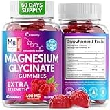 Magnesium Glycinate Gummies 400mg, Mаgnesium Gummies for Women and Men, Body Support and Relaxation, Raspberry Magnesium Gummies for Adults with Blackcurrant Oil, Non GMO, Gluten Free, 60 Days Supply