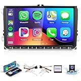 2G+64G Wireless CarPlay Car Radio Stereo 9 inch Touch Screen Android Head Unit for VW Passat Jetta Golf Polo Caddy Tiguan Seat Skoda Support Bluetooth GPS SWC USB Andriod Auto+Backup Camera