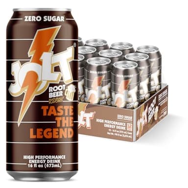JOLT Root Beer Energy Drink - 200mg Caffeine Drink with L-Carnitine & Taurine - High Performance Energy Drinks with Nootropics - Root Beer (12 Count)