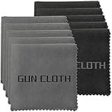10 Pack Microfiber Gun Cleaning Cloth, 12"x12" Lint Free Gun Cleaning Rags, Reusable Microsuede Cleaning/Polishing Wipes Towels for Firearms, Knives, Glasses and Optics
