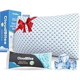CloudBliss Cooling Bed Pillows for Sleeping, Shredded Memory Foam Pillows with Washable & Breathable Pillowcase, Adjustable Height Pillow for Side, Back and Stomach Sleepers, Queen Size