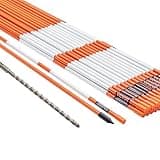VEVOR Driveway Markers, 30 PCS 48 inch, 0.31 inch Diameter, Orange Fiberglass Poles Snow Stakes with Reflective Tape, 12" Steel Drill Bit & Protection Gloves for Parking Lots, Walkways Easy Visibility