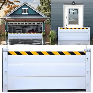 Flood Barriers for Home - Wall Reusable Detachable Garage Flood Barrier Drop in Dam Easy Residential Jail Door Flood Barrier Fence,H7.9 Inch/L1.5FT