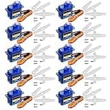 DaFuRui 10PCS SG90 Servo Motor， SG90 Mini 9g Micro Servo Motor Compatible for Arduino RC Robot Helicopter Airplane Boat Controls