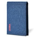 VBAX Microfiber Waterproof RFID Slim Bifold Wallet for Men - Minimalist Front Pocket Card Holder Holds up to 10 Cards and Cash, Denim Blue