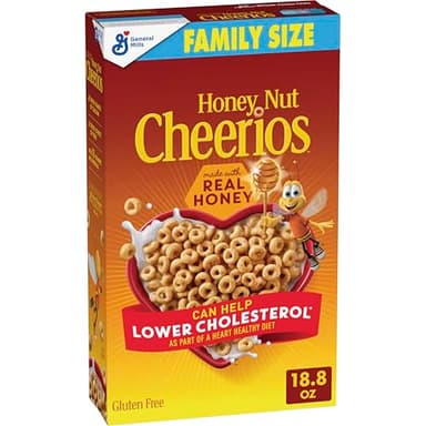 Honey Nut Cheerios Cereal, Limited Edition Heart Shapes, Affirmations Box, Heart Healthy, Gluten Free, Family Size, 18.8 oz