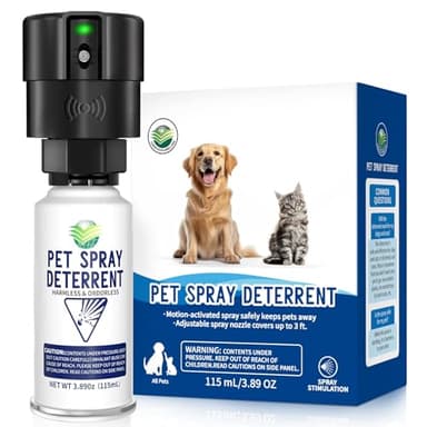 piutezo Pet Spray Deterrent System, Motion Activated Cat System, Pet Device Senses Cat & Dog Up to 3 Feet Away, Outdoors & Indoor Cat Deterrent Spray [1 Pack] Black