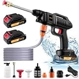 Cordless Pressure Washer Gun, 1500W Portable Pressure Washer, 60Bar/870 PSI High Power Washer Machine with Bucket, 2 Battery 5m Hose Cordless Jet Washers/Pressure Washers for Car Floor Outdoor