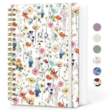 Lined Spiral Notebook Journal for Work, 300 Pages Thick B5 (7.1"x10") College Ruled Journal for Women & Writing, Hardcover Notebook for Note Taking, Perfect for Office Home School Supplies, Floral