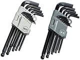 Amazon Basics Hex Key Allen Wrench Long Arm Set with Ball End, Metric and Standard Sizes, 26 Piece