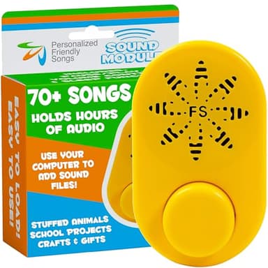 2+ Hr Voice Box for Stuffed Animals by Friendly Songs - This Sound Module can Hold 70+ MP3 Songs or MP3 Voice Recordings Inside The Voice Recorder for Stuffed Animals and Plush Teddy Bears