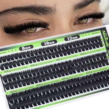 Fluffy Lash Clusters 8-12MM Short Cluster Eyelash Extensions Wispy Eyelash Clusters Thick Volume DIY Lash Extension Eye Lash Clusters Individual Lashes Cluster Lashes by Newcally