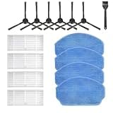 Replacement Parts for MAMNV BR151, for ZCWA BR151, for MANVINS G20, for Kilgone G20, for ONSON BR151, for MANVN BR151, for ZC WAS BR151, for iMartine BR151 Robot Vacuum,6 Side Brush,4 Mop Pad,4 Filter