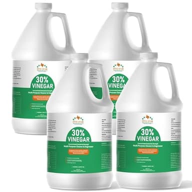 30% Vinegar Concentrated | White Vinegar for Cleaning and Garden | Horticultural, Home, and Outdoor Pure | Max Performance 7X Power | with Instructions (4 Gallon (512 oz))