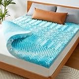 PERLECARE 3 Inch 7-Zone Queen Memory Foam Mattress Topper, Cooling Gel Mattress Topper with Airflow Channels, CertiPUR-US Certified Egg Crate Bed Topper for Body Pressure Relief, Queen