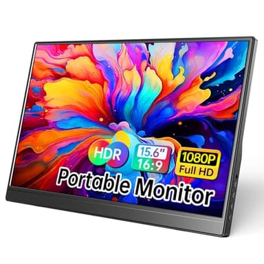 WCV Portable Monitor 15.6 Inch 1080P USB-C HDMI Ultra-Slim Travel Monitor with Kickstand, Compatible with Xbox, Laptop, PC, Mac Phone, PS, Swich IPS Ultra-Thin Zero Frame Gaming Monitor