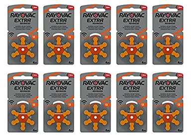 RAYOVAC EXTRA HEARING AID BATTERIES SIZE 13 NEW pack 60 pcs (Original Version)