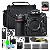 Nikon D850 45.7MP DSLR Digital Camera (Body Only) (1585) Deluxe Bundle with 64GB Extreme PRO SD Card + (2) Extra Compatible Batteries + Large Camera Bag + Wireless Remote (Renewed)
