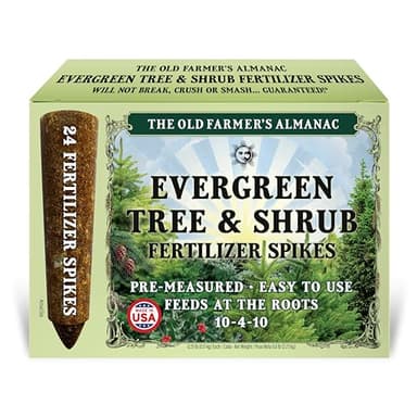 The Old Farmer's Almanac Evergreen Tree & Shrub Fertilizer Spikes, 10-4-10 (24 Spikes - 6.0 Lbs)