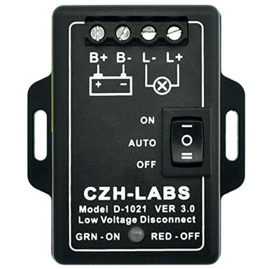 CZH-LABS LVD Low Voltage Disconnect Module. 12V / 30Amp Black ABS Panel Mount Terminal Block