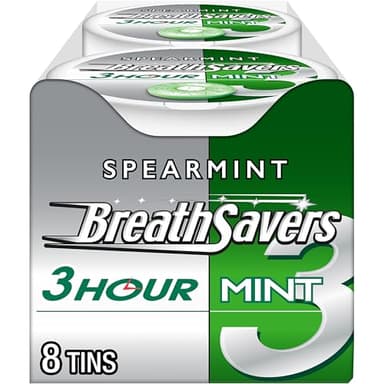 BREATH SAVERS Spearmint Sugar Free Breath Mints Tins, 1.27 oz (8 Count)