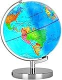 POOCCI 6 in1 Illuminated World Globe for Kids & Adults All Ages High Clear Map, Illuminates Educational Interactive Globe STEM Toy, Light Up Kids Globe Lamp,Earth Globe Gifts For Boys And Girls