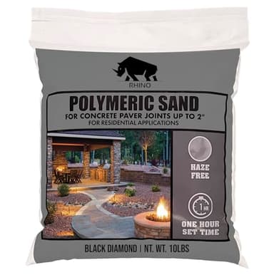 Rhino Power Bond Plus Polymeric Sand for Pavers, Paver Sand Polymeric Joint Filler and Polymeric Sand Sealant, Black Diamond 10 Pound for Stone Joints up to 2 Inches