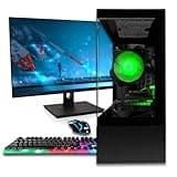 SAAV X1 Prebuilt Gaming PC Bundle with Monitor 22in, Intel i5 3.4GHz, 16GB RAM, GEFORCE GTX750 GDDR5, 512GB NVME, WiFi 6, Bluetooth, Win 10, Mouse Keyboard, Gaming PC Setup, PC Gaming Computer Desktop