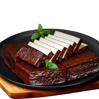 Smoked Tofu（205g/7.1oz,2Pcs/bag）Baked Tofu Made with Dried Soy Beans Fried Tofu For Asian Style Vegetarian Dishes Teriyaki Flavor Bean Curd Marinated Miso Chickpea Sprouted Pumfu Bites