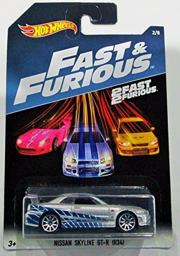 Hot Wheels 2017 Fast and Furious Nissan skyline GT-R R34 silver/blue 2 fast 2 furious 2/8