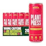 Plant Press - Watermelon, Organic Clean Caffeine Energy Drink & Coffee Alternative, Full Range of Vitamins, Electrolytes, No Sugar Alcohols, No Preservatives (12 Fl Oz, 12 Pk)