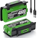 CYOYPPY Rechargeable Xbox Controller Battery Pack for Xbox One/Xbox Series X|S, 2 x 4800mWh Xbox One Controller Batteries Pack Play and Charge Kit USB-C Charging Cable/4 Covers for Xbox Series X Cases