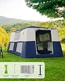 CORANI 14.1'x6.5'x9' Inflatable Tents for Camping, Portable 6/8/10 Person Blow Up Air Tent, Waterproof Windproof Easy Setup Large Family Tent with 2 Doors, 6 Windows, Mosquito Screen