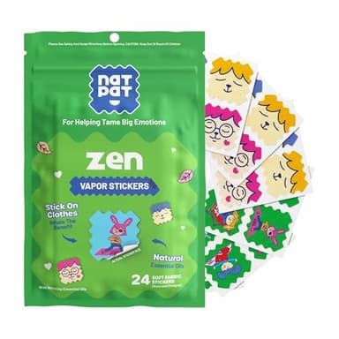 NATPAT Zen Patch Mood Calming Stickers for Kids and Adults - Chemical and Drug Free, Mood Support for Relaxation, Calm and Emotion Regulation - BuzzPatch Natural Patch (24 Pack)