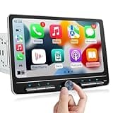 10" Double Din Car Stereo Radio with Wireless Apple CarPlay Android Auto，Detachable Touchscreen, Backup Camera, Bluetooth, GPS Navigation, Netflix, YouTube, Voice Control & HD QLED Display